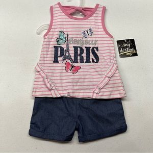 My Destiny Girls 2 Pc Shorts and Tank Top Set - Size 18 months